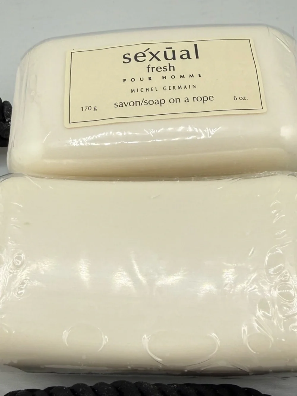 Two‎ Séxūal Fresh Pour Homme White Soaps on a Rope by Michel Germain